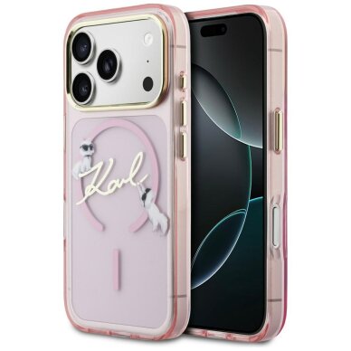 iPhone 17 Pro Karl Lagerfeld IML Choupettes Karl Script Logo MagSafe dėklas – rožinis iPhone 17 Pro Karl Lagerfeld IML Choupettes Karl Script Logo MagSafe dėklas – rožinis