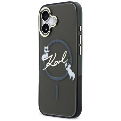 iPhone 17 Karl Lagerfeld IML Choupettes Karl Script Logo MagSafe dėklas – juodas 1