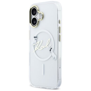 iPhone 17 Karl Lagerfeld IML Choupettes Karl Script Logo MagSafe dėklas – skaidrus 1