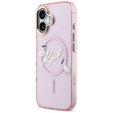 iPhone 17 Karl Lagerfeld IML Choupettes Karl Script Logo MagSafe dėklas – rožinis 1