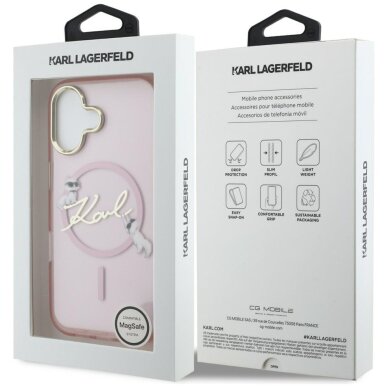 iPhone 17 Karl Lagerfeld IML Choupettes Karl Script Logo MagSafe dėklas – rožinis 7