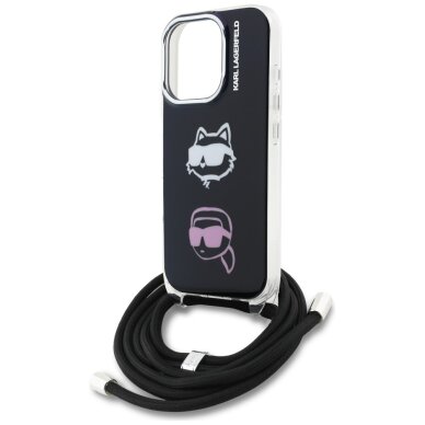 iPhone 16 Pro Karl Lagerfeld IML Crossbody Karl & Choupette Head dėklas – juodas 4 iPhone 16 Pro Karl Lagerfeld IML Crossbody Karl & Choupette Head dėklas – juodas 4