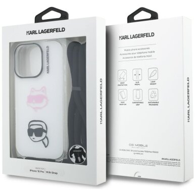 iPhone 16 Pro Karl Lagerfeld IML Crossbody Karl & Choupette Head dėklas – baltas 6 iPhone 16 Pro Karl Lagerfeld IML Crossbody Karl & Choupette Head dėklas – baltas 6