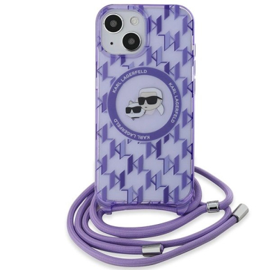 Dėklas Karl Lagerfeld IML Crossbody Monogram Karl Choupette Head MagSafe iPhone 15 / 14 / 13 - Violetinis 1 Dėklas Karl Lagerfeld IML Crossbody Monogram Karl Choupette Head MagSafe iPhone 15 / 14 / 13 - Violetinis 1