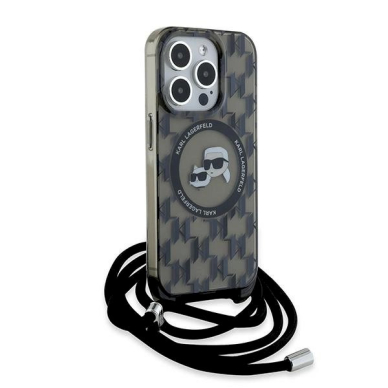 Dėklas Karl Lagerfeld IML Crossbody Monogram Karl Choupette Head MagSafe iPhone 15 Pro - Juodas 2 Dėklas Karl Lagerfeld IML Crossbody Monogram Karl Choupette Head MagSafe iPhone 15 Pro - Juodas 2