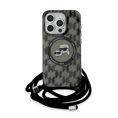 Dėklas Karl Lagerfeld IML Crossbody Monogram Karl Choupette Head MagSafe iPhone 15 Pro Max - Juodas 1 Dėklas Karl Lagerfeld IML Crossbody Monogram Karl Choupette Head MagSafe iPhone 15 Pro Max - Juodas 1