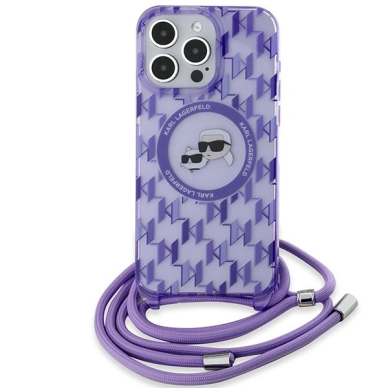Dėklas Karl Lagerfeld IML Crossbody Monogram Karl Choupette Head MagSafe iPhone 15 Pro Max - Violetinis 1 Dėklas Karl Lagerfeld IML Crossbody Monogram Karl Choupette Head MagSafe iPhone 15 Pro Max - Violetinis 1