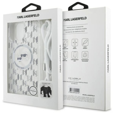 Dėklas Karl Lagerfeld IML Crossbody Monogram Karl Choupette Head MagSafe iPhone 16 Pro Max - Skaidrus 6 Dėklas Karl Lagerfeld IML Crossbody Monogram Karl Choupette Head MagSafe iPhone 16 Pro Max - Skaidrus 6