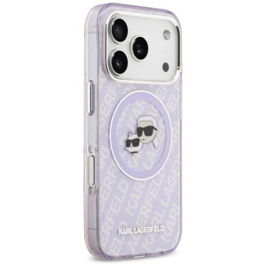iPhone 17 Pro Max Karl Lagerfeld IML Glitter Karl & Choupette Heads Logo MagSafe dėklas – violetinis 3 iPhone 17 Pro Max Karl Lagerfeld IML Glitter Karl & Choupette Heads Logo MagSafe dėklas – violetinis 3