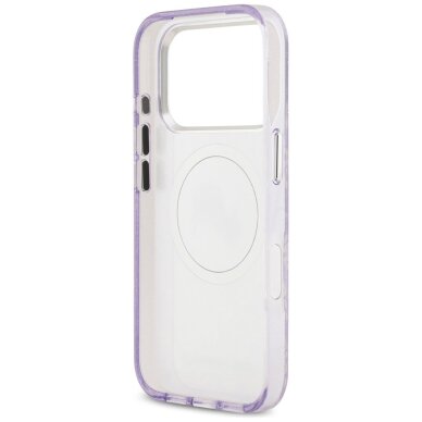 iPhone 17 Pro Max Karl Lagerfeld IML Glitter Karl & Choupette Heads Logo MagSafe dėklas – violetinis 6