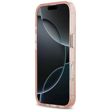 iPhone 17 Karl Lagerfeld IML Glitter Karl & Choupette Heads Logo MagSafe dėklas – rožinis 4