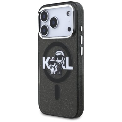 iPhone 17 Pro Karl Lagerfeld IML Glitter Karl & Choupette Sketch Logo MagSafe dėklas – juodas 1 iPhone 17 Pro Karl Lagerfeld IML Glitter Karl & Choupette Sketch Logo MagSafe dėklas – juodas 1