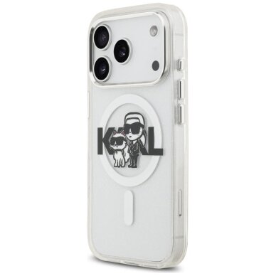 iPhone 17 Pro dėklas Karl Lagerfeld IML Glitter Karl & Choupette Sketch Logo, MagSafe – skaidrus 1 iPhone 17 Pro dėklas Karl Lagerfeld IML Glitter Karl & Choupette Sketch Logo, MagSafe – skaidrus 1