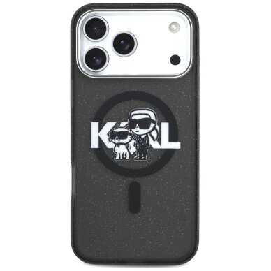 iPhone 17 Pro Max dėklas Karl Lagerfeld IML Glitter Karl & Choupette Sketch Logo, MagSafe – juodas 2 iPhone 17 Pro Max dėklas Karl Lagerfeld IML Glitter Karl & Choupette Sketch Logo, MagSafe – juodas 2