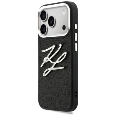 iPhone 17 Pro Karl Lagerfeld IML Glitter KL Diamond Logo dėklas – juodas 1