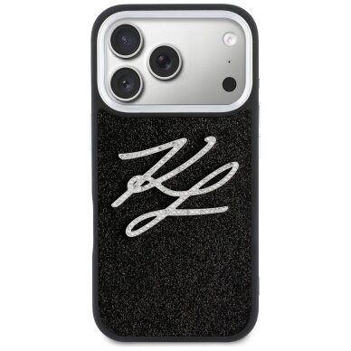 iPhone 17 Pro Karl Lagerfeld IML Glitter KL Diamond Logo dėklas – juodas 2