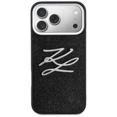 iPhone 17 Pro Max Karl Lagerfeld IML Glitter KL Diamond Logo dėklas – juodas 2 iPhone 17 Pro Max Karl Lagerfeld IML Glitter KL Diamond Logo dėklas – juodas 2
