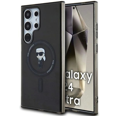 Karl Lagerfeld IML Ikonik MagSafe Dėklas skirtas Samsung Galaxy S24 Ultra - Juodas Karl Lagerfeld IML Ikonik MagSafe Dėklas skirtas Samsung Galaxy S24 Ultra - Juodas