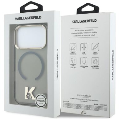 iPhone 17 Pro Karl Lagerfeld IML K Head Logo MagSafe dėklas – juodas 7