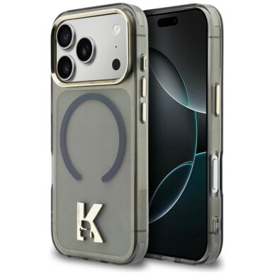 iPhone 17 Pro Karl Lagerfeld IML K Head Logo MagSafe dėklas – juodas