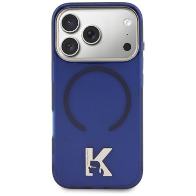 iPhone 17 Pro Karl Lagerfeld IML K Head Logo MagSafe dėklas – mėlynas 2