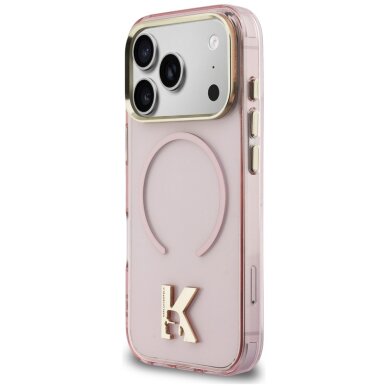 iPhone 17 Pro Max Karl Lagerfeld IML K Head Logo MagSafe dėklas – rožinis 1