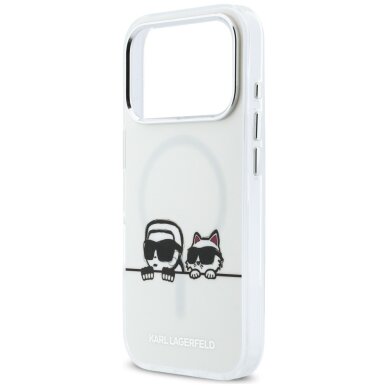 iPhone 17 Pro Karl Lagerfeld IML Karl & Choupette Peekaboo Logo MagSafe dėklas – baltas 5 iPhone 17 Pro Karl Lagerfeld IML Karl & Choupette Peekaboo Logo MagSafe dėklas – baltas 5