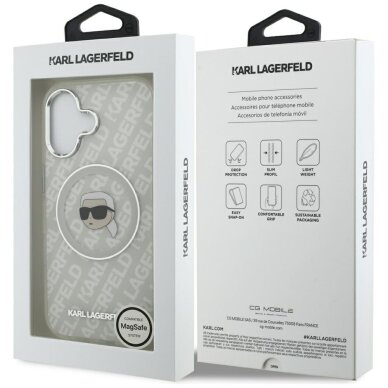 iPhone 17 dėklas Karl Lagerfeld IML Karl Head Logo, MagSafe – pilkas 7