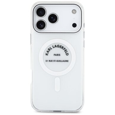iPhone 17 Pro Max Karl Lagerfeld IML Karl RSG Logo MagSafe dėklas – skaidrus 2 iPhone 17 Pro Max Karl Lagerfeld IML Karl RSG Logo MagSafe dėklas – skaidrus 2