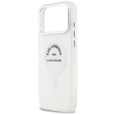 iPhone 17 Pro Max Karl Lagerfeld IML Karl RSG Logo MagSafe dėklas – skaidrus 5