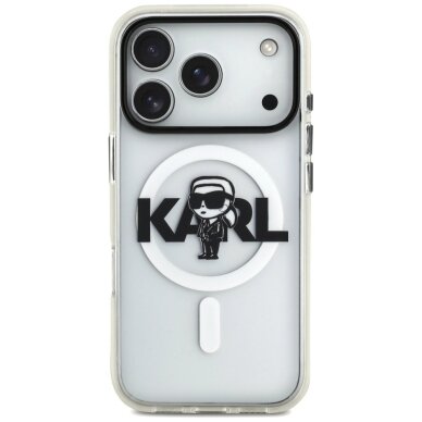 iPhone 17 Pro Karl Lagerfeld IML Karl Sketch Logo MagSafe dėklas – skaidrus 2