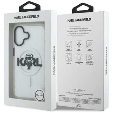 iPhone 17 Karl Lagerfeld IML Karl Sketch Logo MagSafe dėklas – skaidrus 7