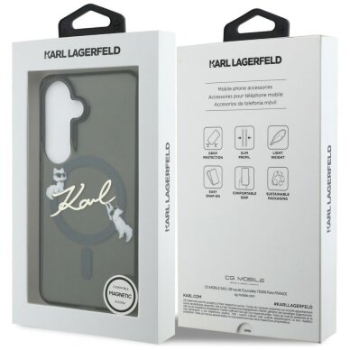 Samsung Galaxy S26 Plus Karl Lagerfeld IML KC Script MagSafe dėklas – juodas 7