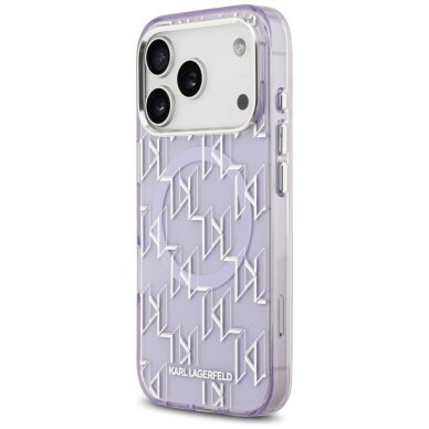 iPhone 17 Pro Max Karl Lagerfeld IML KL Monogram MagSafe dėklas – violetinis 1