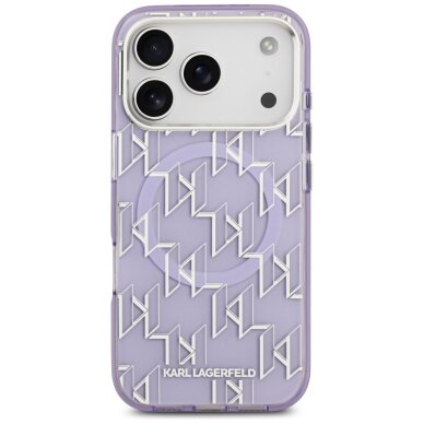 iPhone 17 Pro Max Karl Lagerfeld IML KL Monogram MagSafe dėklas – violetinis 2