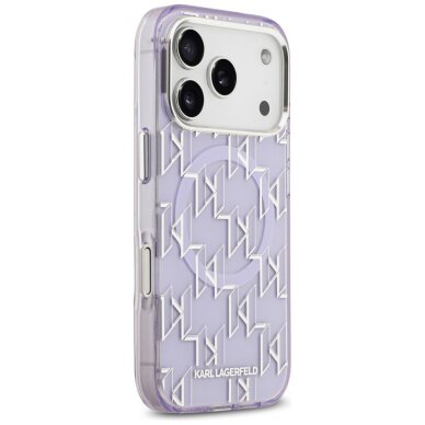 iPhone 17 Pro Max Karl Lagerfeld IML KL Monogram MagSafe dėklas – violetinis 3 iPhone 17 Pro Max Karl Lagerfeld IML KL Monogram MagSafe dėklas – violetinis 3