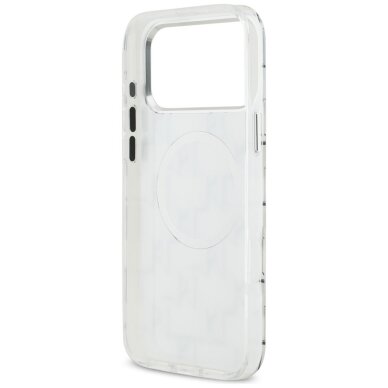iPhone 17 Pro Max dėklas Karl Lagerfeld IML KL Monogram, MagSafe – baltas 6