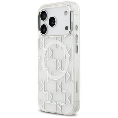 iPhone 17 Pro dėklas Karl Lagerfeld IML KL Monogram, MagSafe – baltas 1 iPhone 17 Pro dėklas Karl Lagerfeld IML KL Monogram, MagSafe – baltas 1