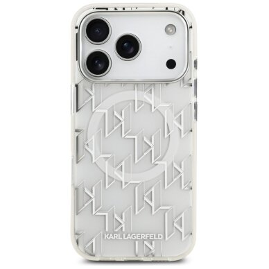 iPhone 17 Pro dėklas Karl Lagerfeld IML KL Monogram, MagSafe – baltas 2 iPhone 17 Pro dėklas Karl Lagerfeld IML KL Monogram, MagSafe – baltas 2
