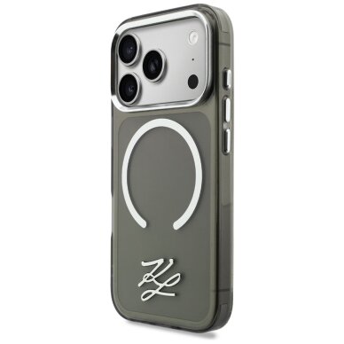 iPhone 17 Pro Karl Lagerfeld IML KL Script Logo MagSafe dėklas – juodas 1