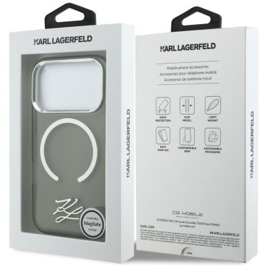 iPhone 17 Pro Karl Lagerfeld IML KL Script Logo MagSafe dėklas – juodas 7
