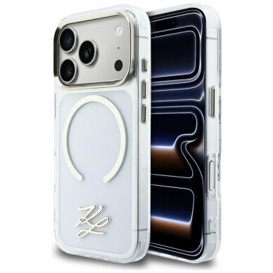 iPhone 17 Pro Karl Lagerfeld IML KL Script Logo MagSafe dėklas – skaidrus iPhone 17 Pro Karl Lagerfeld IML KL Script Logo MagSafe dėklas – skaidrus