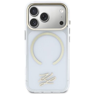 iPhone 17 Pro Max Karl Lagerfeld IML KL Script Logo MagSafe dėklas – skaidrus 2