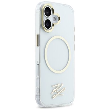iPhone 17 Karl Lagerfeld IML KL Script Logo MagSafe dėklas – skaidrus 3