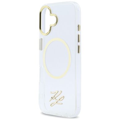 iPhone 17 Karl Lagerfeld IML KL Script Logo MagSafe dėklas – skaidrus 5