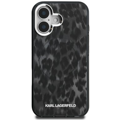 iPhone 16 Karl Lagerfeld IML Leopard Pattern MagSafe dėklas – juodas 2