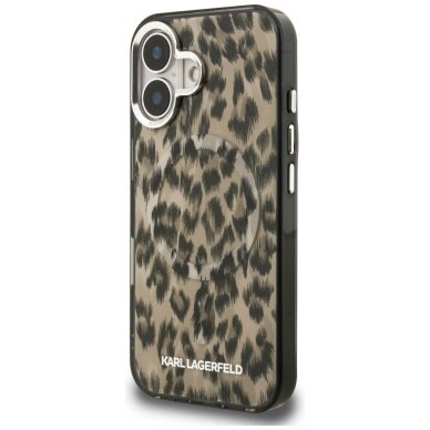 iPhone 16 dėklas Karl Lagerfeld IML Leopard Pattern, MagSafe – rudas 1 iPhone 16 dėklas Karl Lagerfeld IML Leopard Pattern, MagSafe – rudas 1