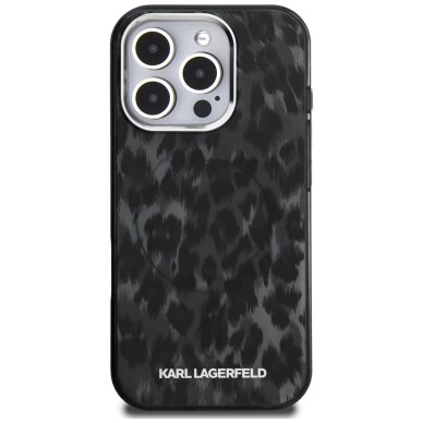 iPhone 16 Pro Max Karl Lagerfeld IML Leopard Pattern MagSafe dėklas – juodas 2 iPhone 16 Pro Max Karl Lagerfeld IML Leopard Pattern MagSafe dėklas – juodas 2