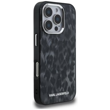iPhone 16 Pro Max Karl Lagerfeld IML Leopard Pattern MagSafe dėklas – juodas 3