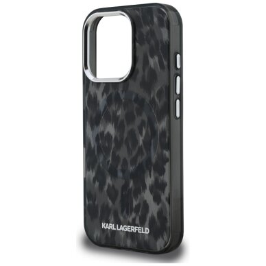 iPhone 16 Pro Max Karl Lagerfeld IML Leopard Pattern MagSafe dėklas – juodas 5